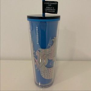 Starbucks 2021 Holiday Blue Mermaid Siren Tumbler Color Changing New Unused 24oz
